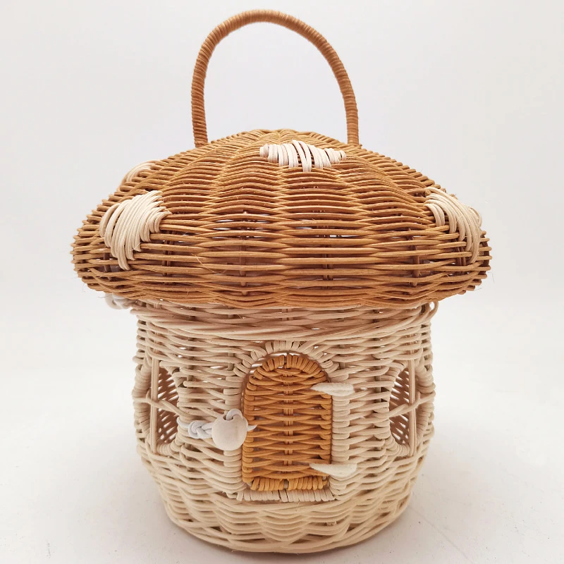 Rattan Plant Basket - Outdoor Picnic Baskets Mushroom Storage Bag