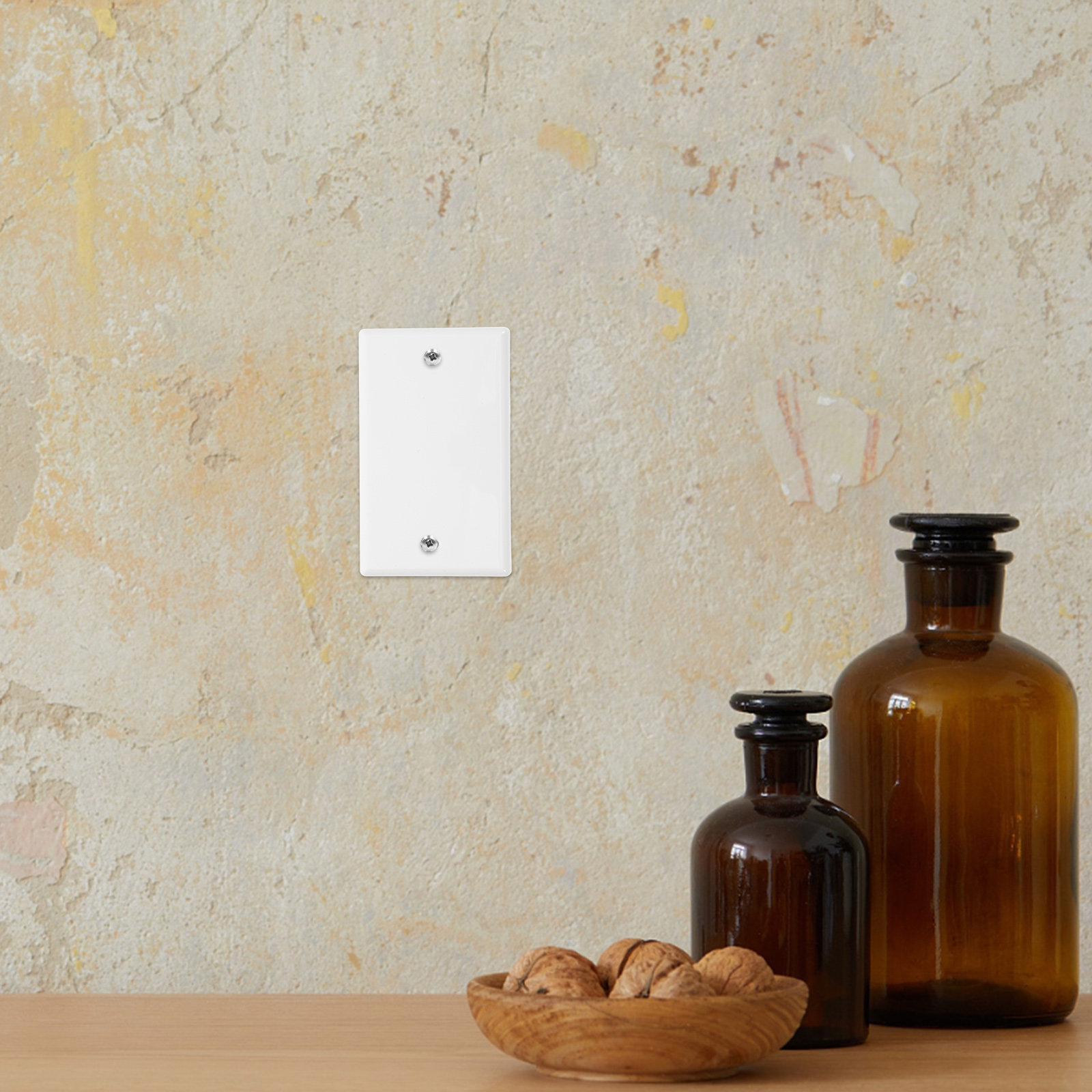 Home Decor Outlet - 10Pcs Blank Electrical Cover Plates White