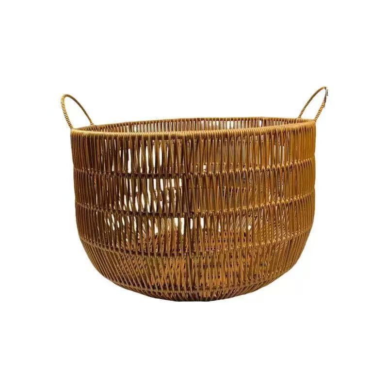 Rattan Plant Basket - Handmade Rattan-Look Woven Storage Basket |