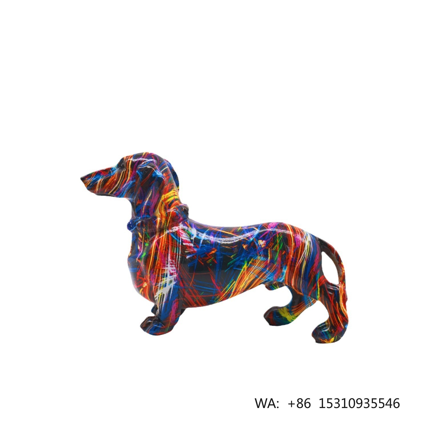 Home Decor Statue - Resin Graffiti Dog Statue Modern Home