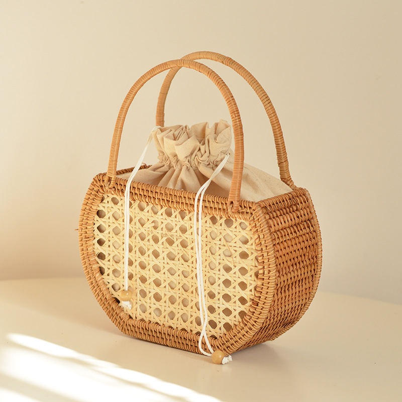 Rattan Plant Basket - Casual Hollow Rattan Basket Bags Wicker