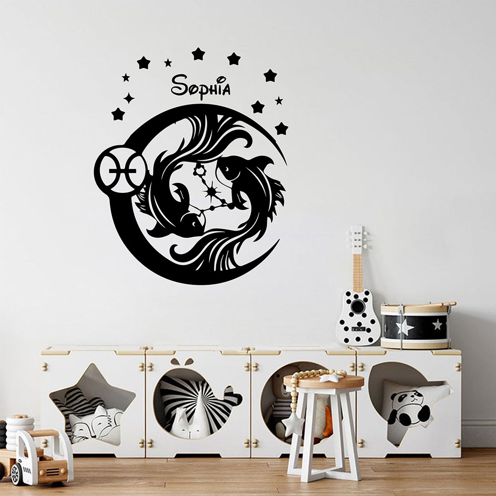Home Decor Wallpaper - 1PC Diy Pisces Custom Text Pvc