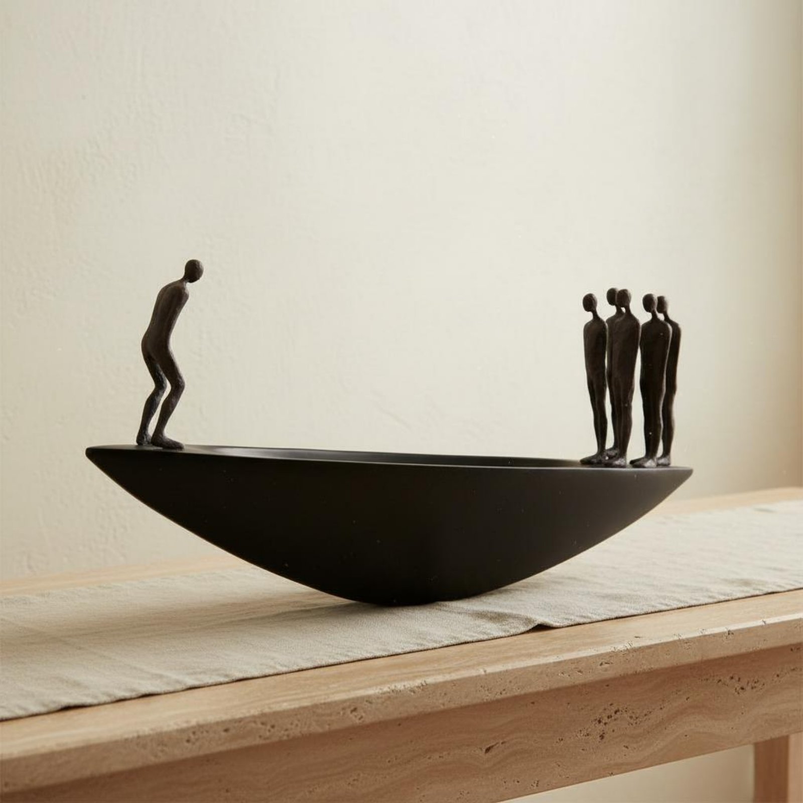 Home Decor Brand - Modern Resin Sailboat Statue Artistic Wabi-sabi