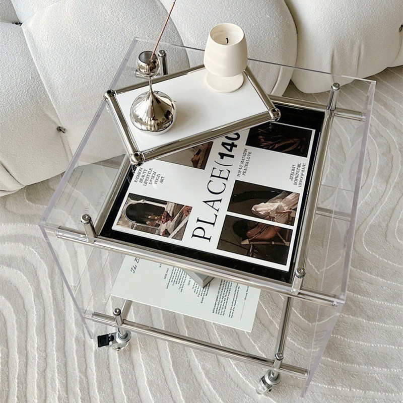 Home Decor On Wheels - Modern Coffee Table Minimalist Square End