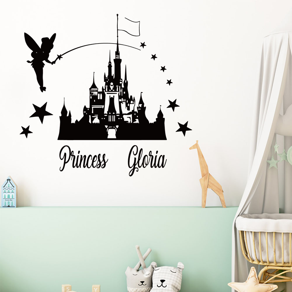 Home Decor Wallpaper - 1PC Cartoon Fairy Castle Customizable Name