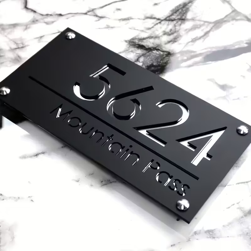 Home Decor For Wedding - 1pc Custom Number&Text Street Acrylic Double