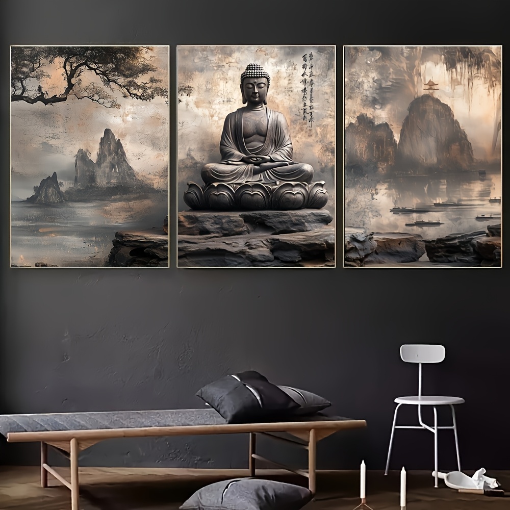3pcs Buddha Meditation - Asian - Home Decor Vietnam recension och pris