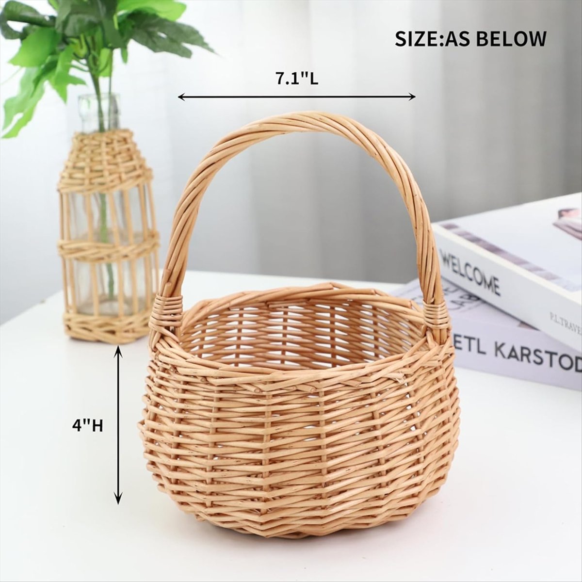 Wicker Picnic Basket with Hand - Home Decor For Wedding recension och pris