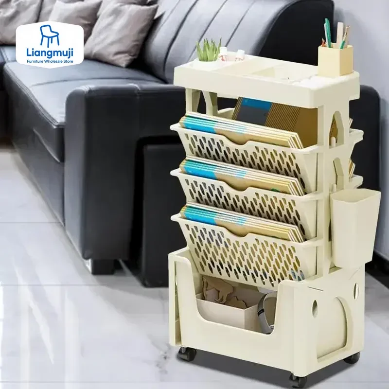 5 Tier Movable Book Shelf On W - Home Decor On Wheels recension och pris