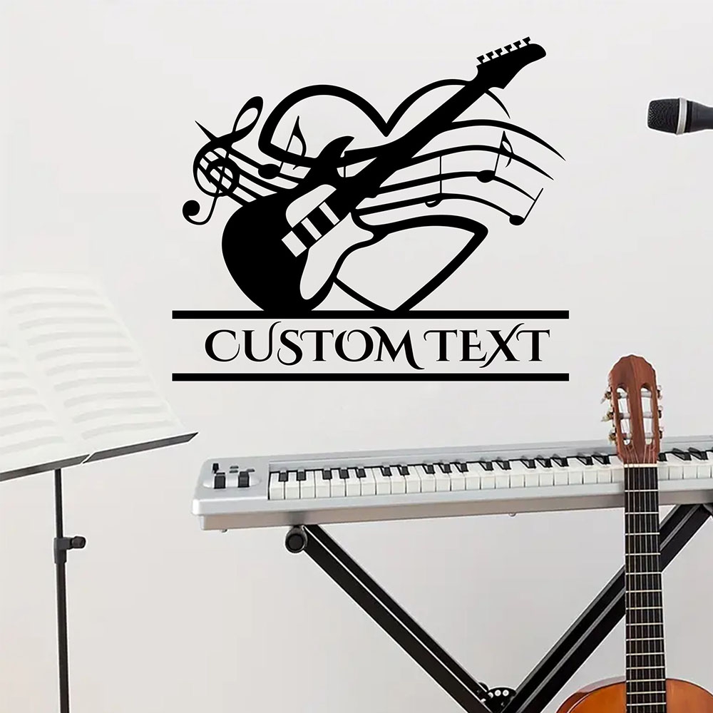 1PC Diy Guitar Custom Text Hom - Home Decor Wallpaper recension och pris