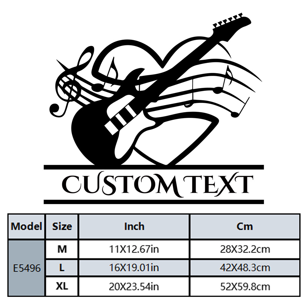 1PC Diy Guitar Custom Text Hom - Home Decor Wallpaper recension och pris