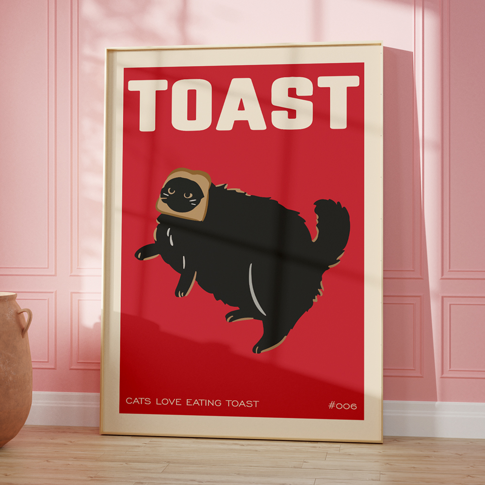 Black Cat Breakfast Toast Love - Home Decor Vietnam recension och pris