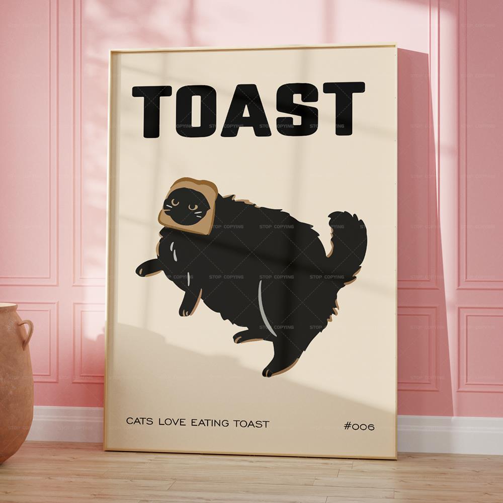Black Cat Breakfast Toast Love - Home Decor Vietnam recension och pris