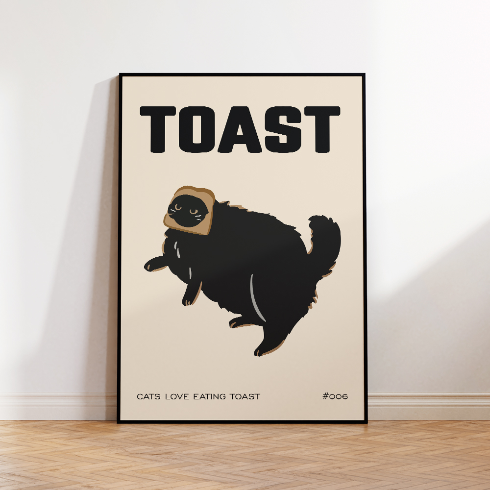 Black Cat Breakfast Toast Love - Home Decor Vietnam recension och pris