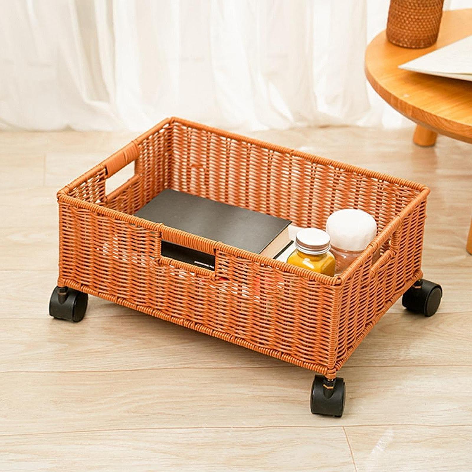 Bathroom Storage Basket with W - Home Decor On Wheels recension och pris