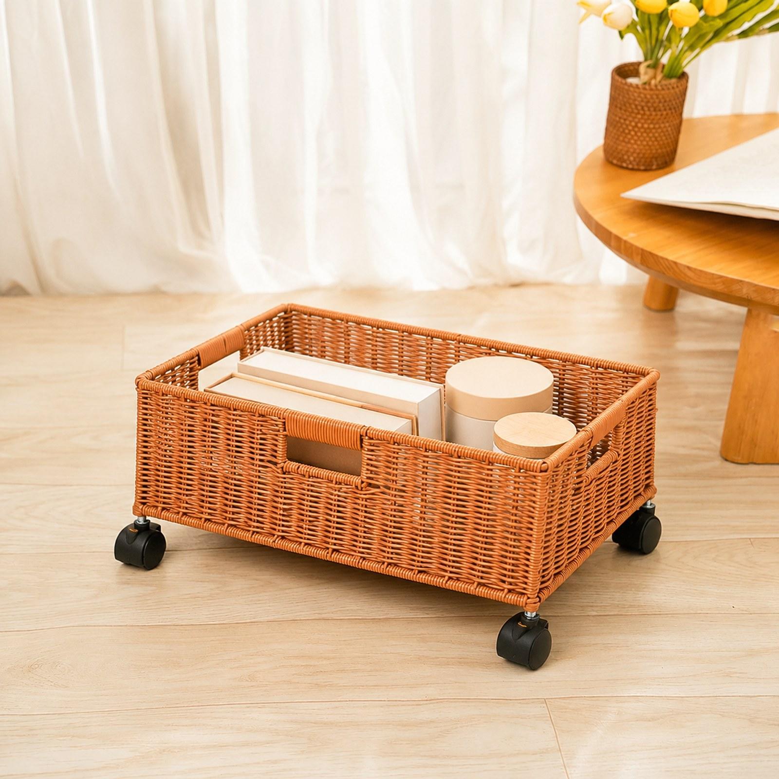 Bathroom Storage Basket with W - Home Decor On Wheels recension och pris