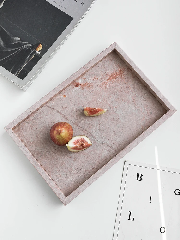 Pink Natural Marble Storage Tr - Vanity Home Decor recension och pris