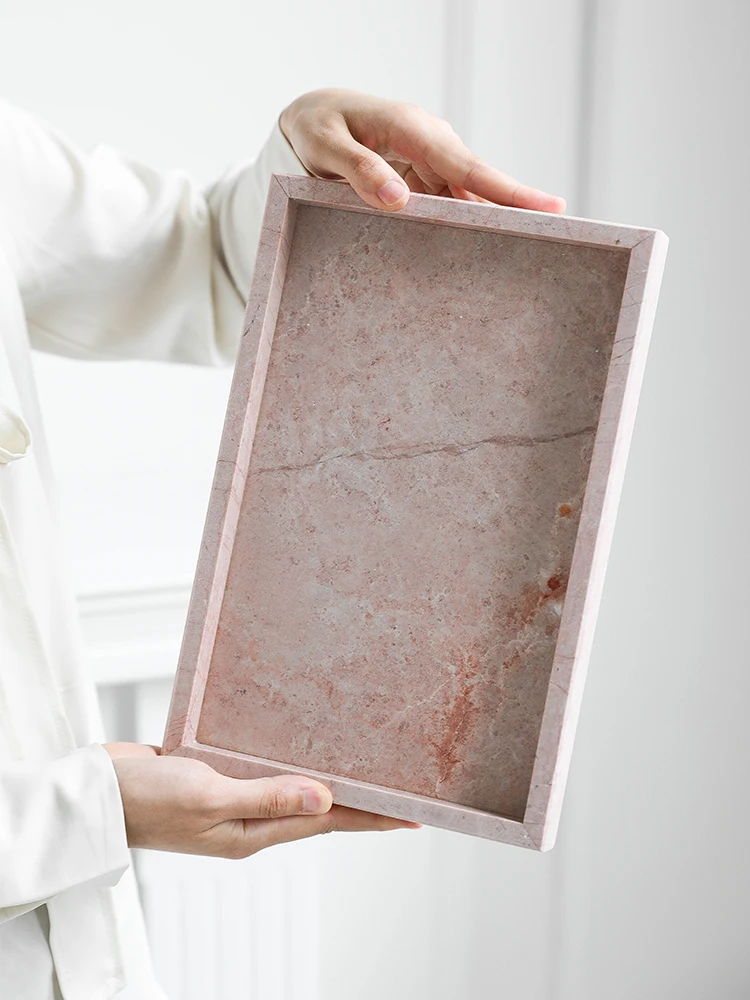 Pink Natural Marble Storage Tr - Vanity Home Decor recension och pris