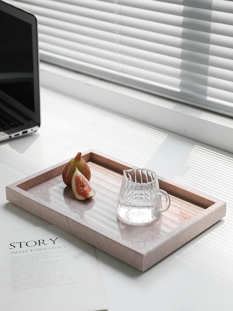 Pink Natural Marble Storage Tr - Vanity Home Decor recension och pris