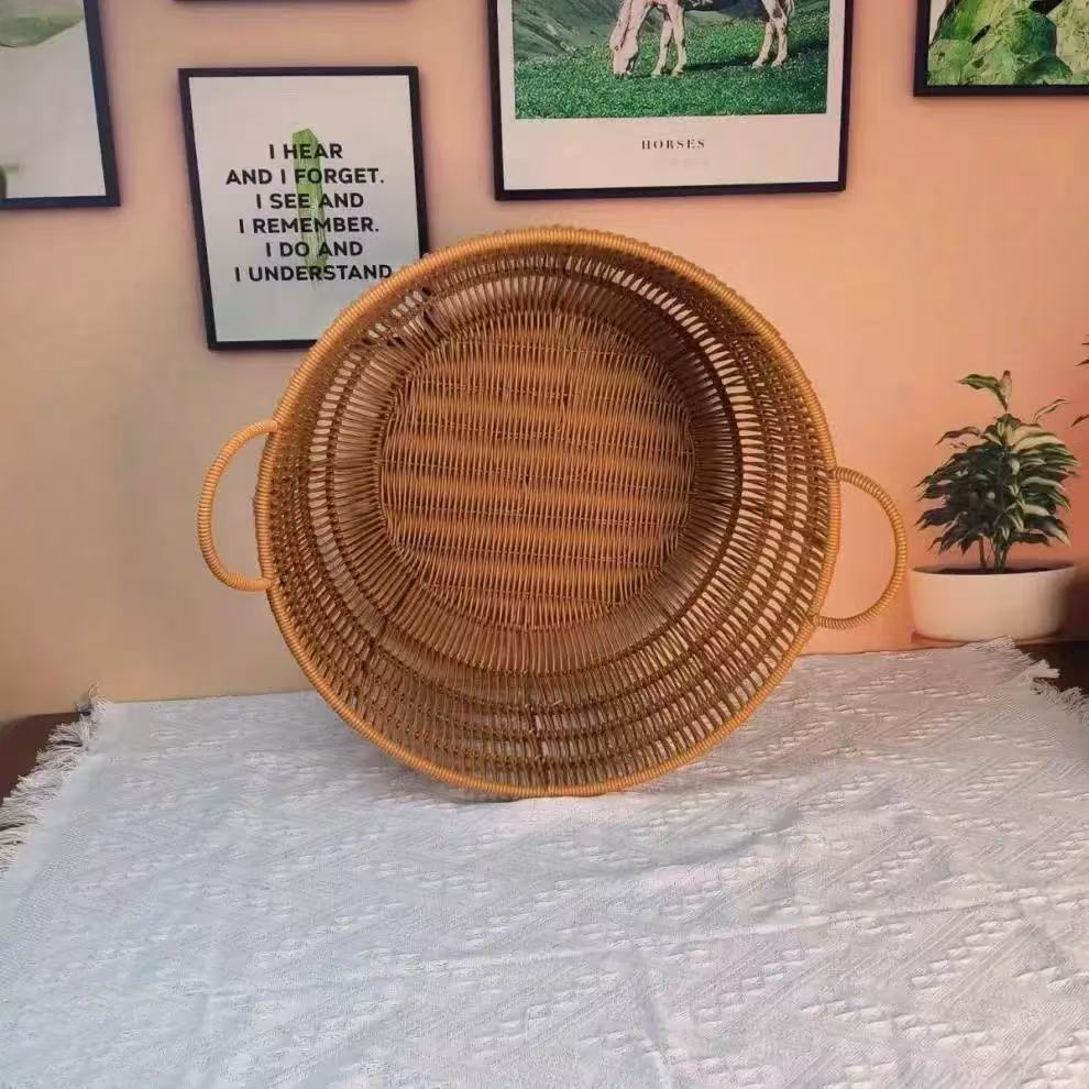 Handmade Rattan-Look Woven Sto - Rattan Plant Basket recension och pris