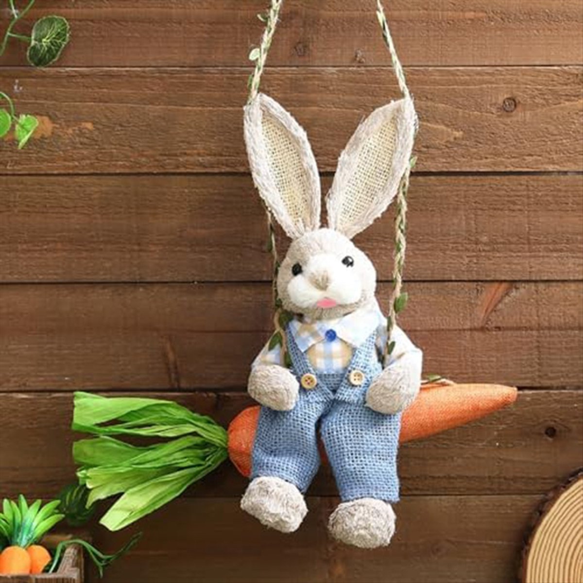 Easter Straw Bunny Figurine, S - Home Decor Statue recension och pris