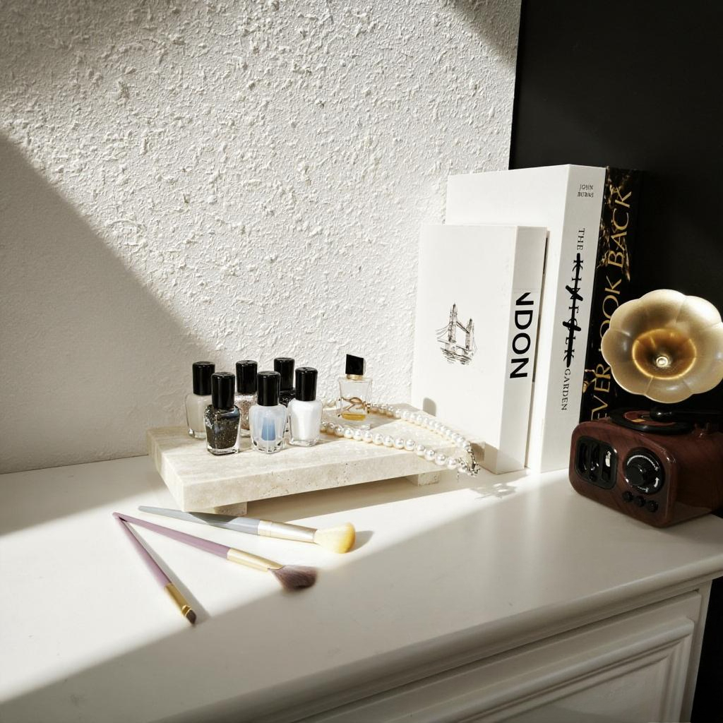 Natural Marble Pedestal Stand  - Vanity Home Decor recension och pris