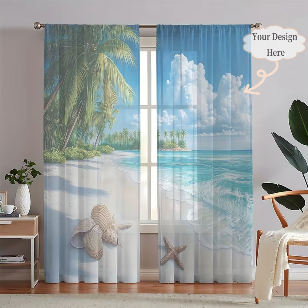 Custom 2D Flat 2pcs Sheer Curt - Home Decor Design recension och pris