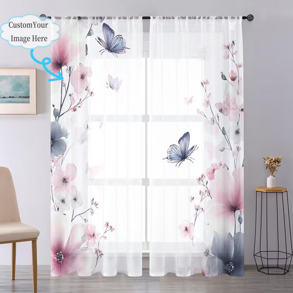 Custom 2D Flat 2pcs Sheer Curt - Home Decor Design recension och pris
