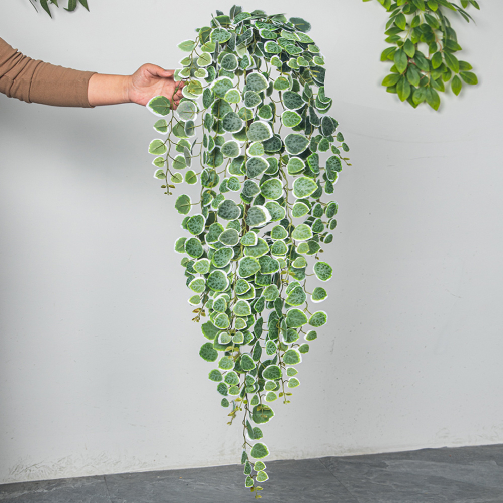 60-80cm Artificial Hanging Vin - Rattan Plant Basket recension och pris