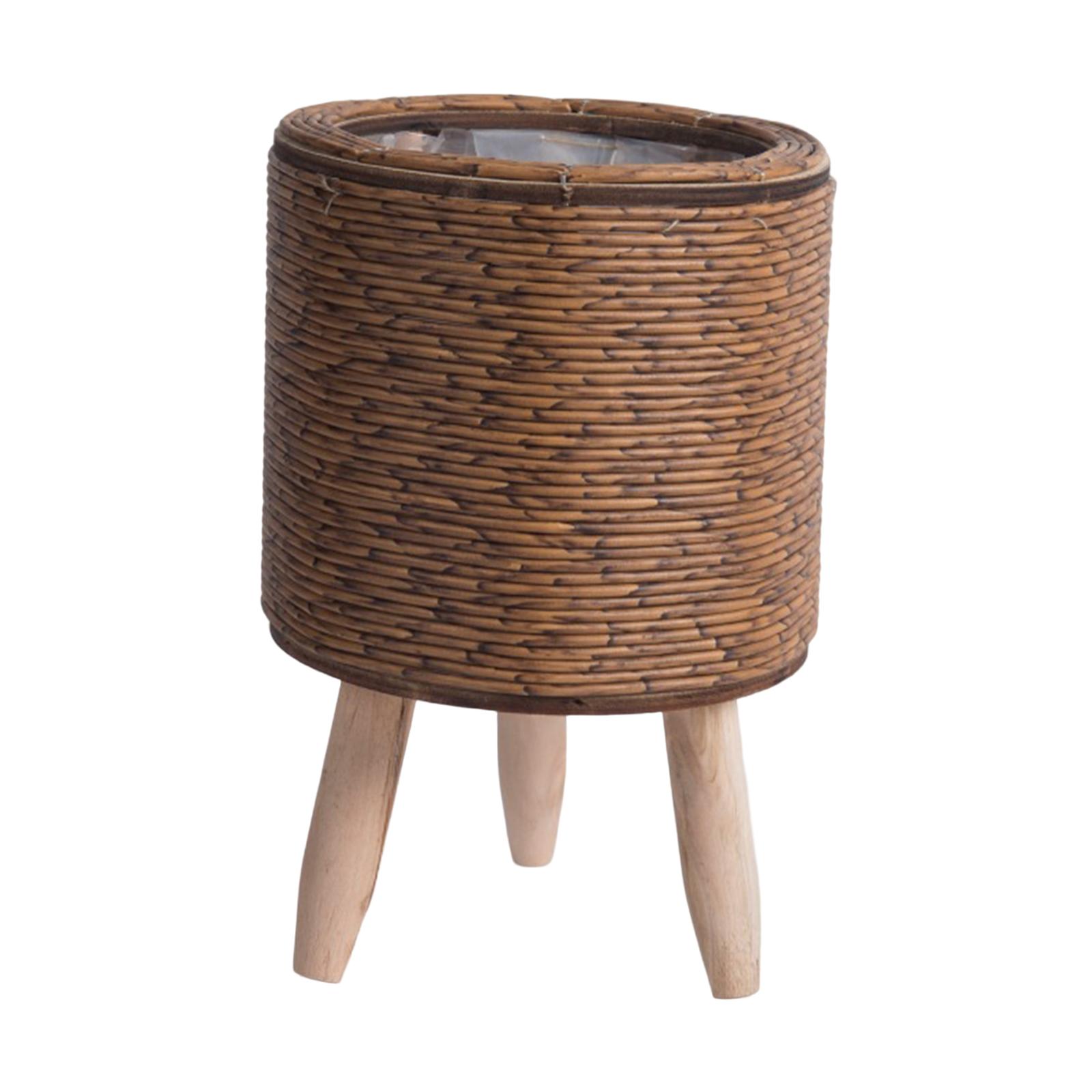 2x Legged Woven Basket for Pla - Rattan Plant Basket recension och pris