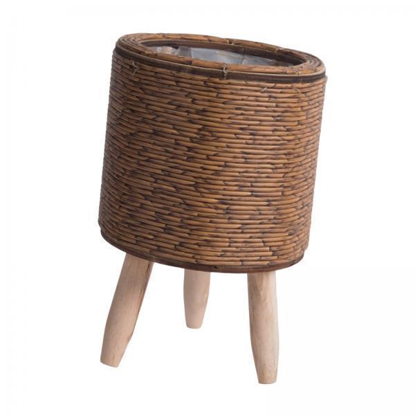 2x Legged Woven Basket for Pla - Rattan Plant Basket recension och pris