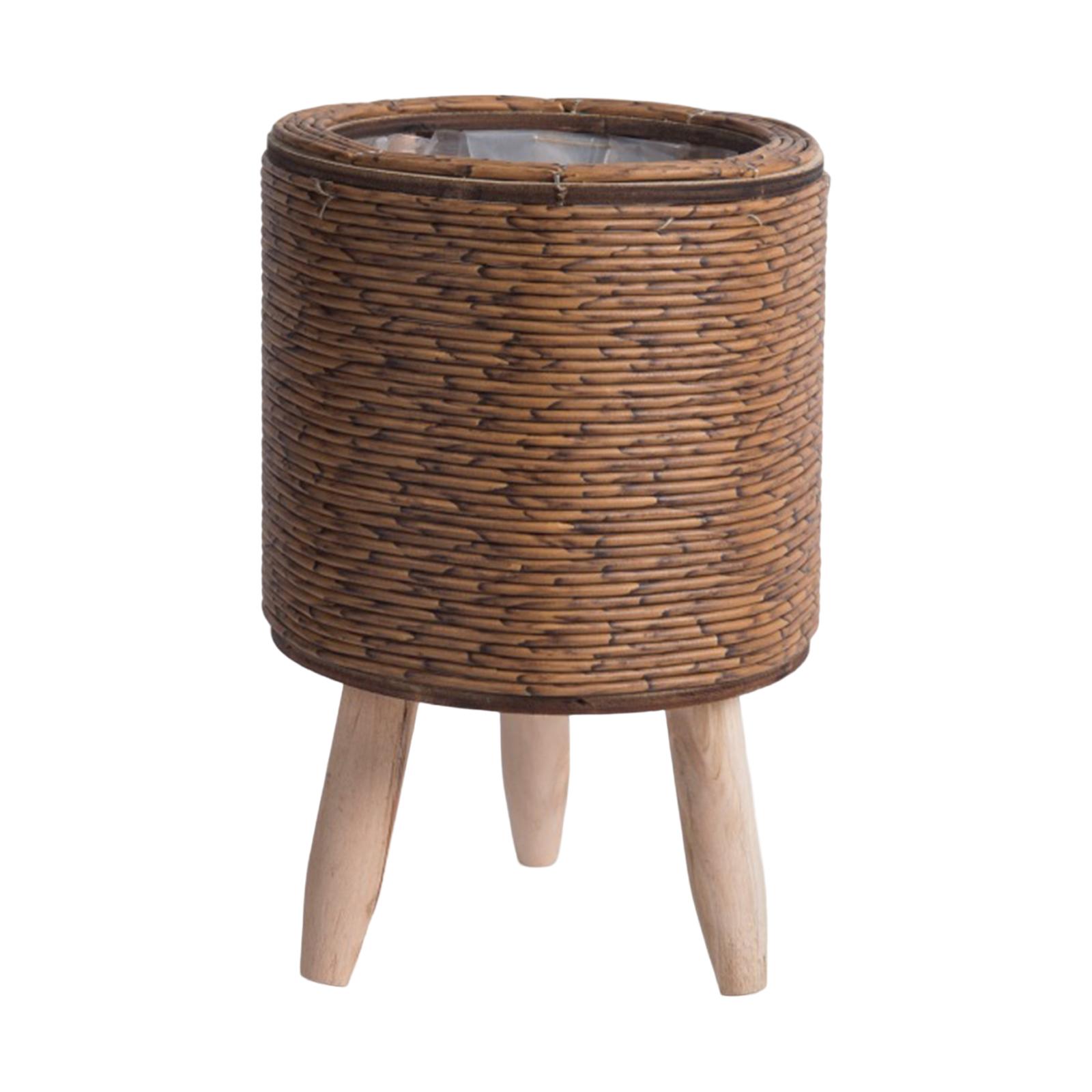 2x Legged Woven Basket for Pla - Rattan Plant Basket recension och pris