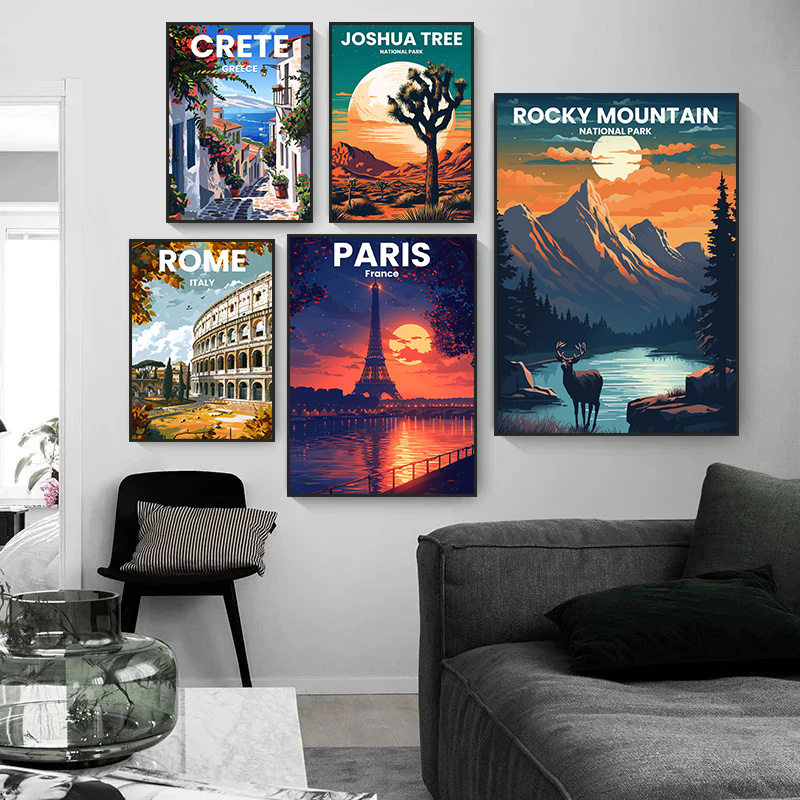 Modern Travel Cities Santorini - Home Decor Vietnam recension och pris
