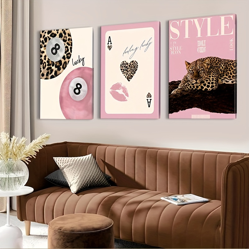 3pcs Leopard Cheetah Canvas Wa - Home Decor Brand recension och pris