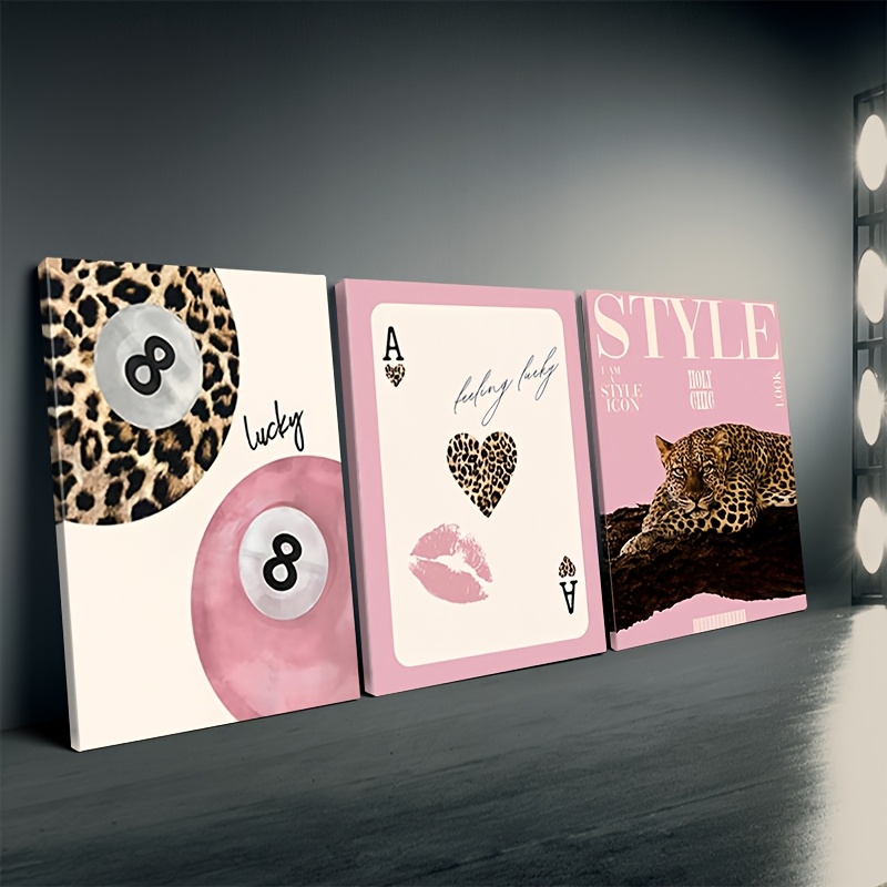 3pcs Leopard Cheetah Canvas Wa - Home Decor Brand recension och pris