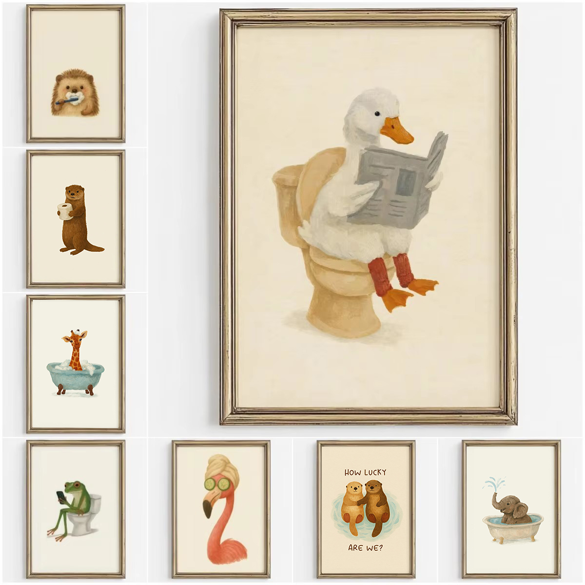 Cute Animal Bubble Bath Wall A - Home Decor Vietnam recension och pris