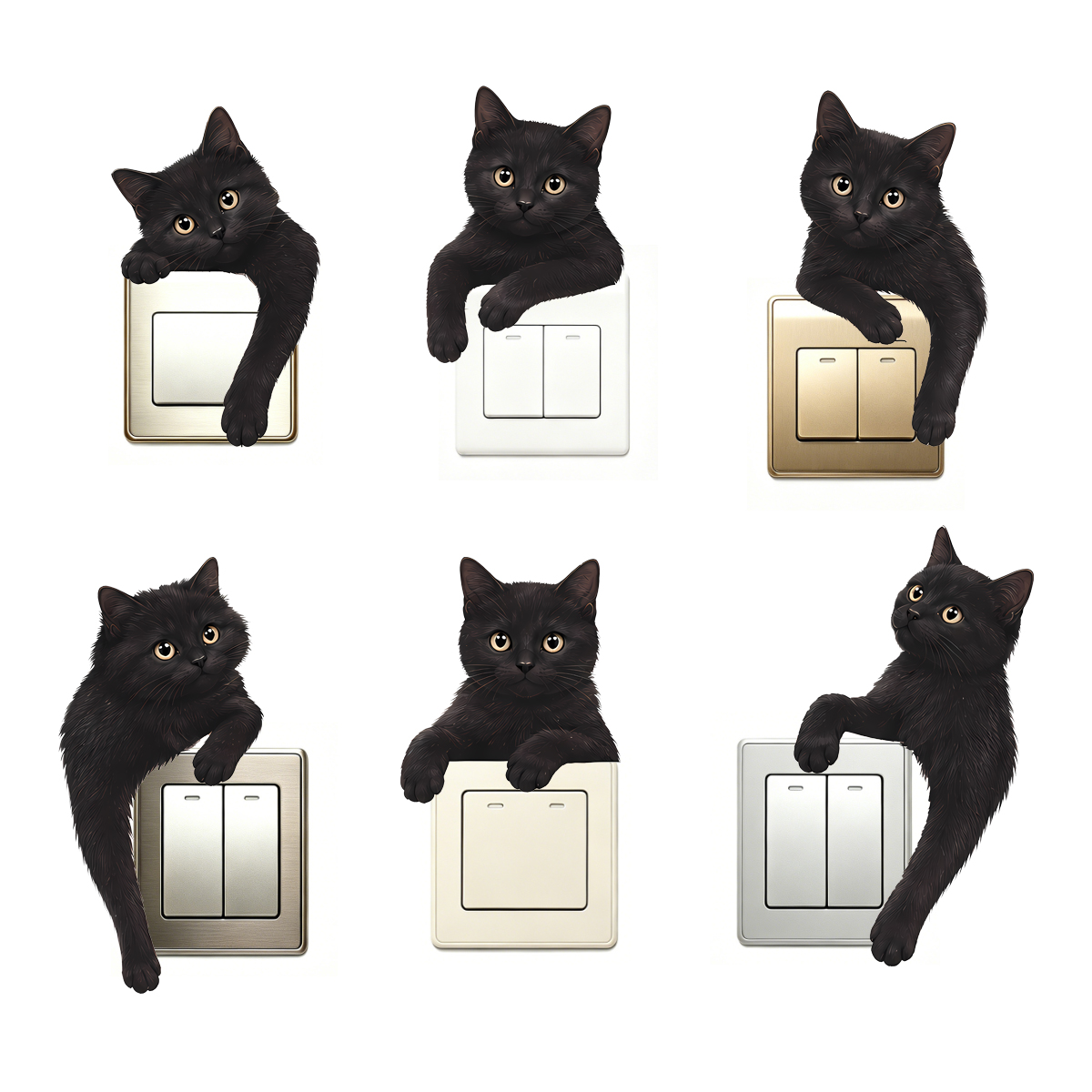 Cute Black Cat Light Switch Wa - Home Decor Outlet recension och pris