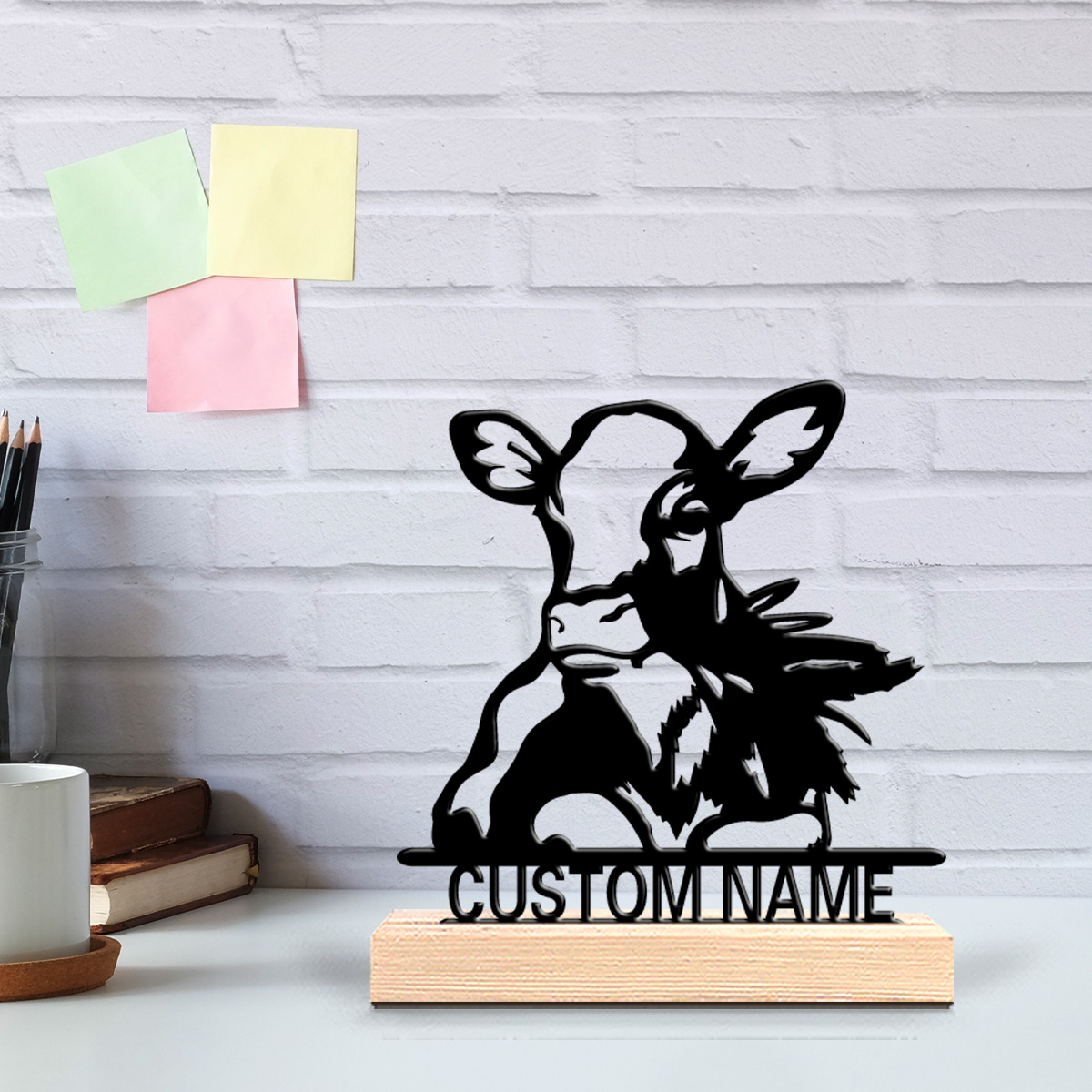 1pc Creative cow Custom Name M - Home Decor Statue recension och pris