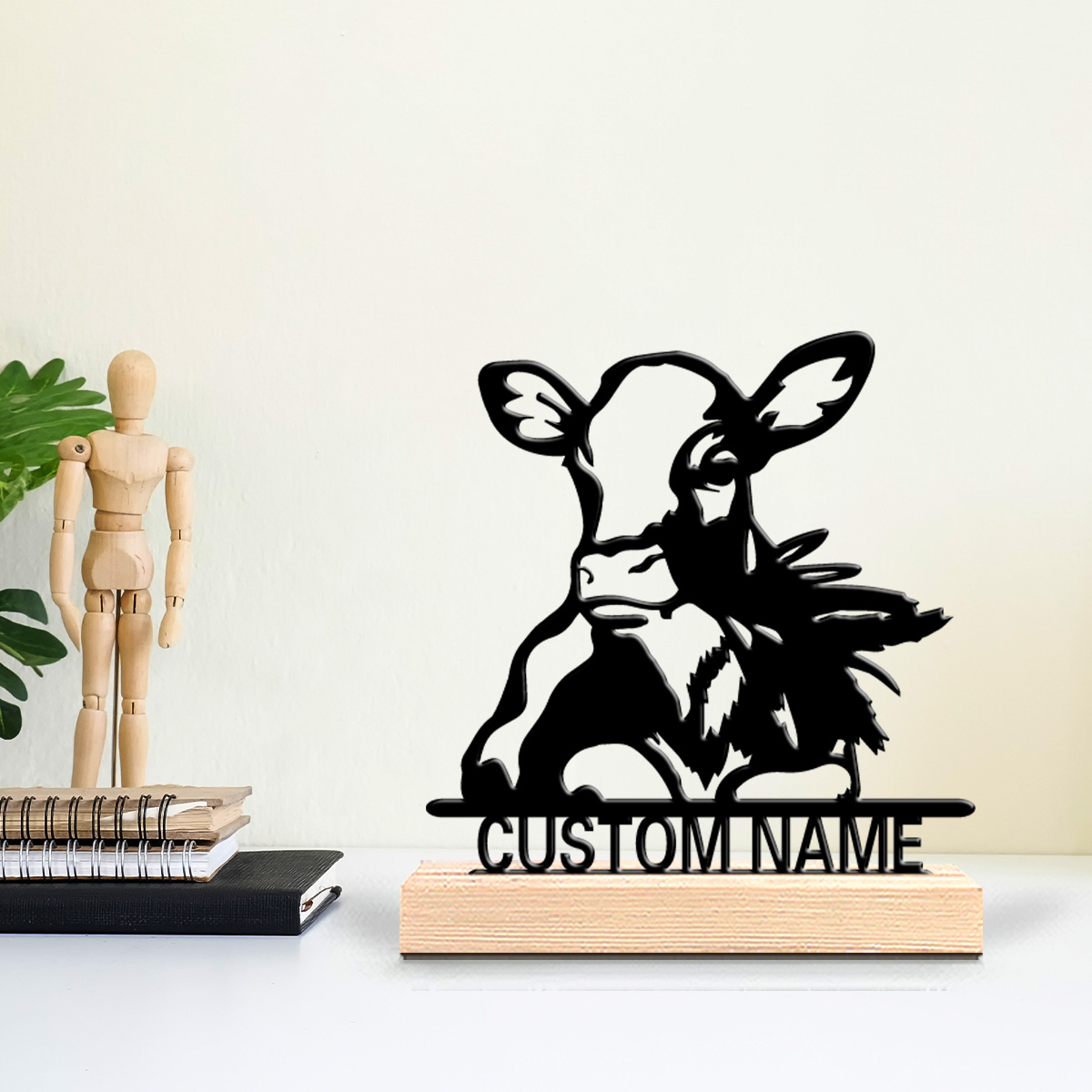 1pc Creative cow Custom Name M - Home Decor Statue recension och pris