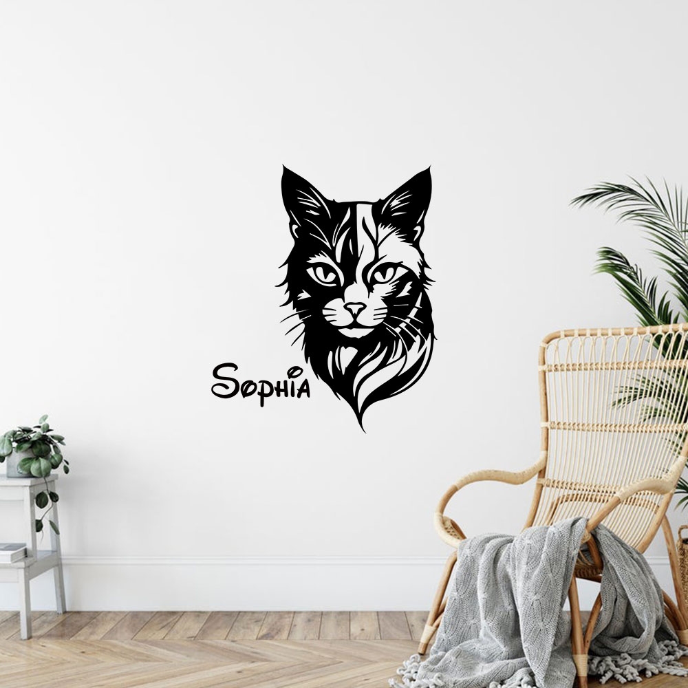 1PC Cute Cat Personalized Name - Home Decor Wallpaper recension och pris