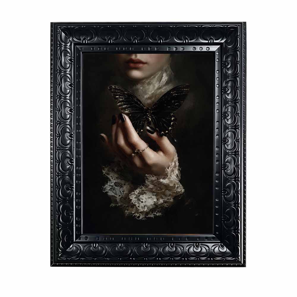 Framed Canvas Wall Art Dark Go - Abstract Oil Painting recension och pris