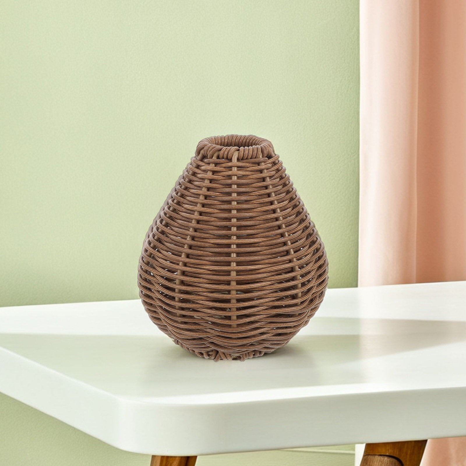 Rustic Flower Basket Woven Art - Rattan Plant Basket recension och pris