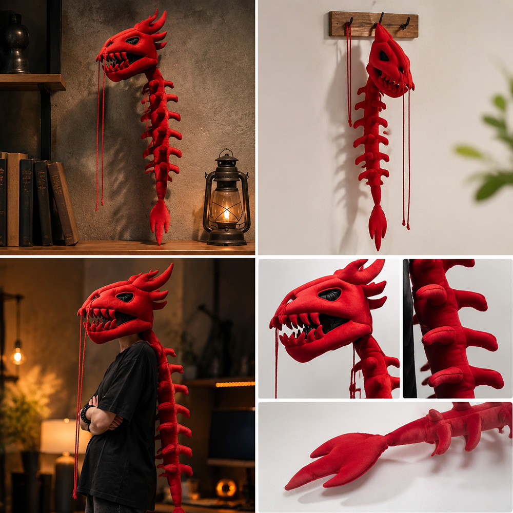 Dragon Skull Spine Plush Hood  - Home Decor Design recension och pris