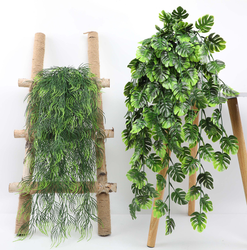 80CM Artificial Hanging Flower - Rattan Plant Basket recension och pris