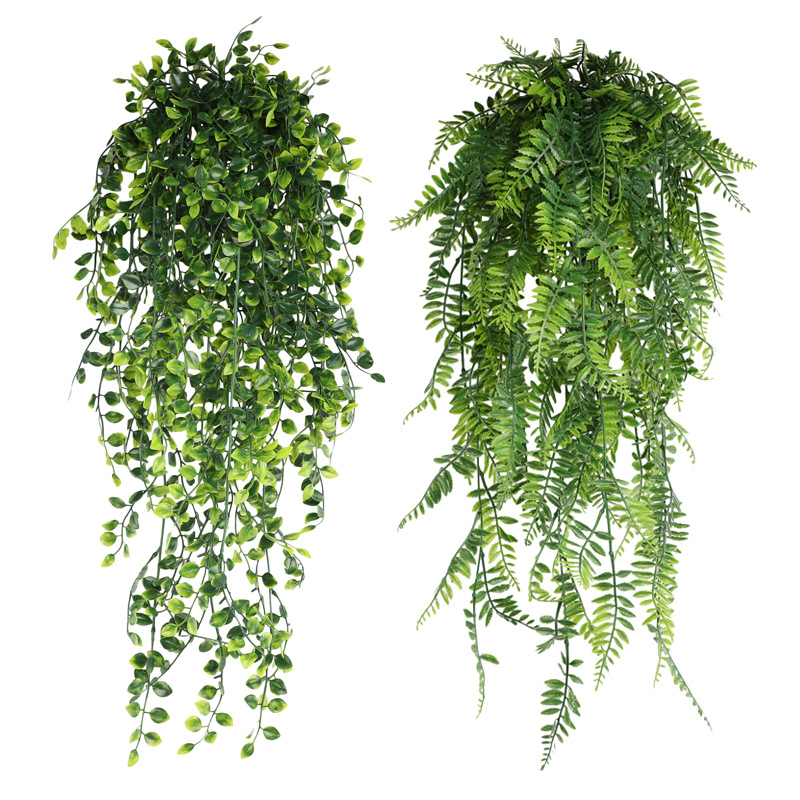 80CM Artificial Hanging Flower - Rattan Plant Basket recension och pris