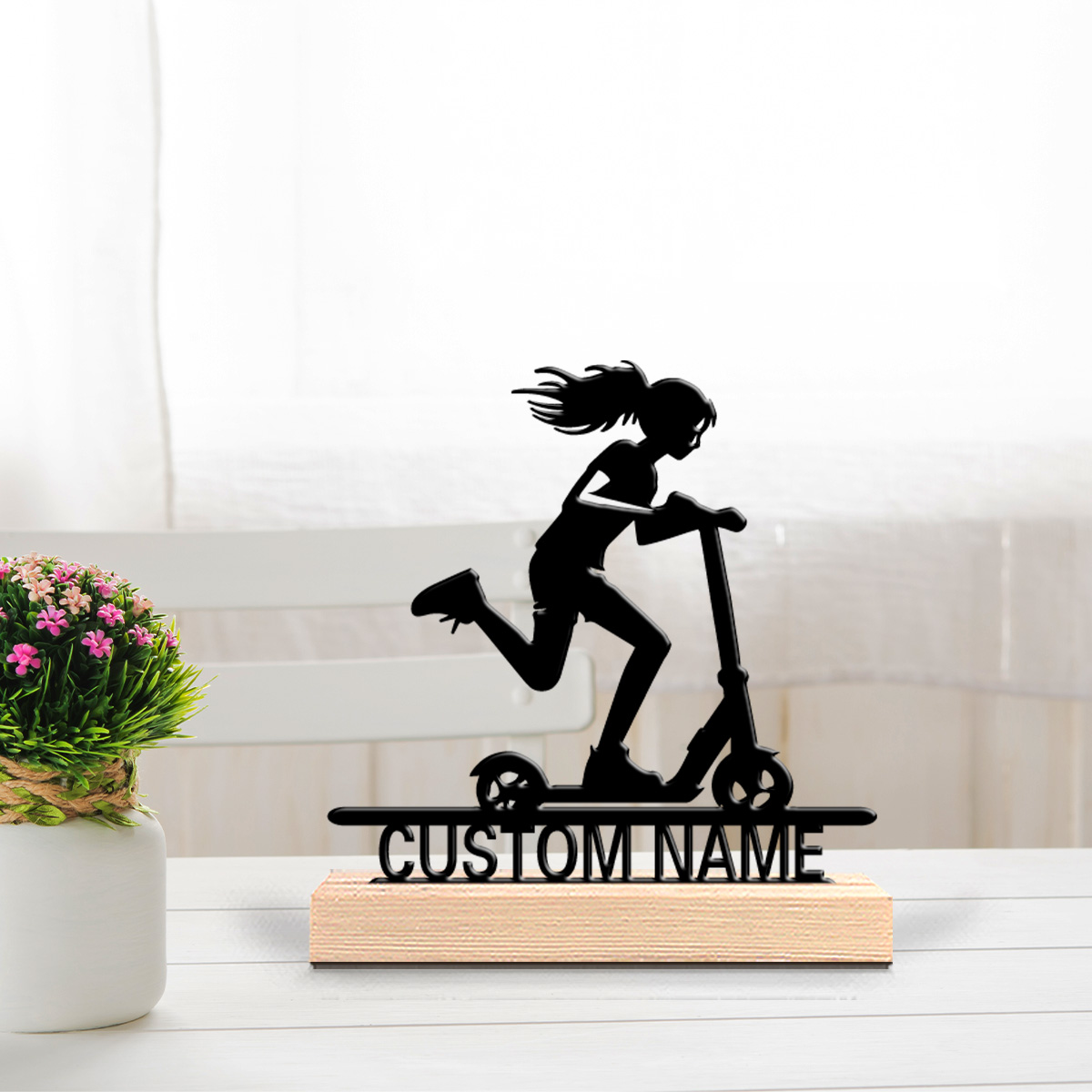 1pc scooter Custom Name Tin St - Home Decor Statue recension och pris