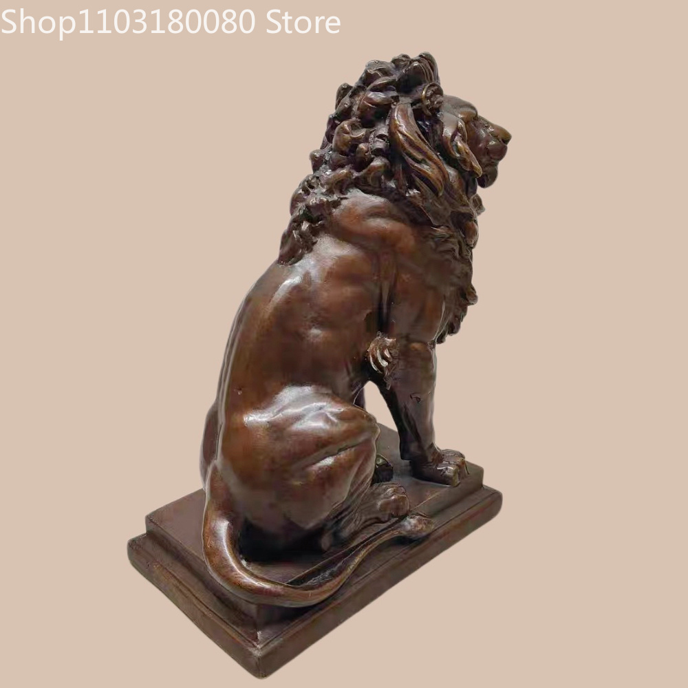 21cm Antique Finish Copper Lio - Home Decor Statue recension och pris