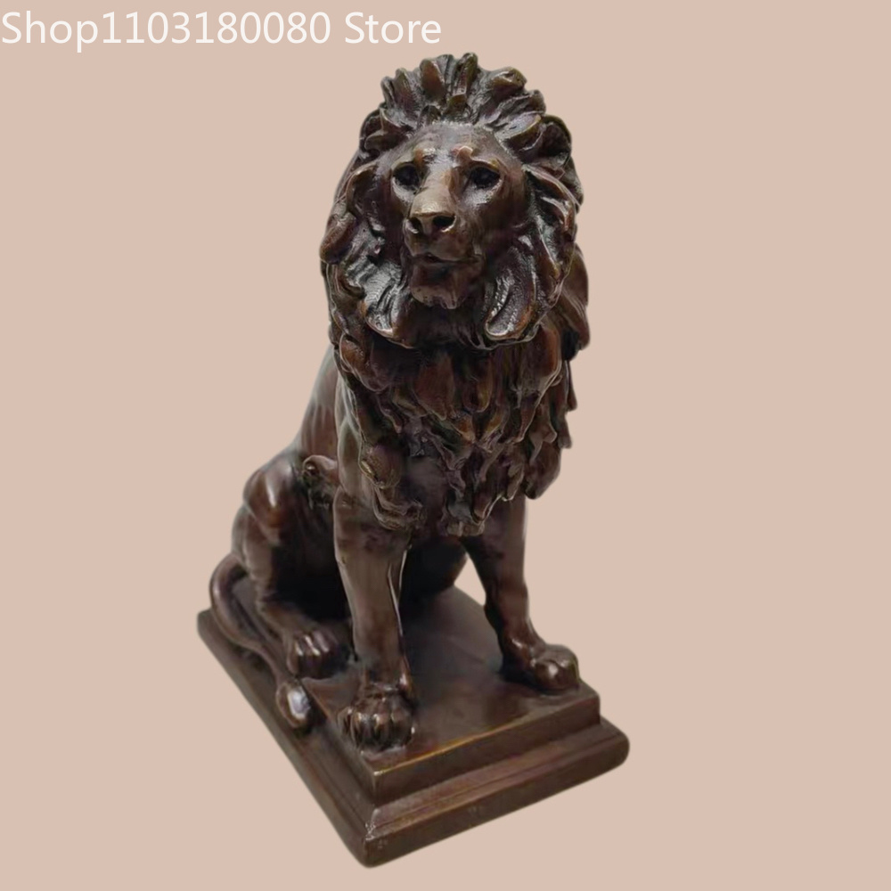 21cm Antique Finish Copper Lio - Home Decor Statue recension och pris