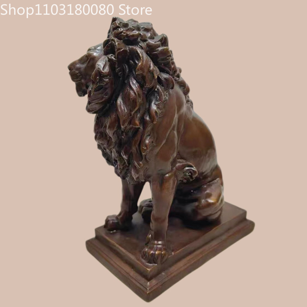 21cm Antique Finish Copper Lio - Home Decor Statue recension och pris