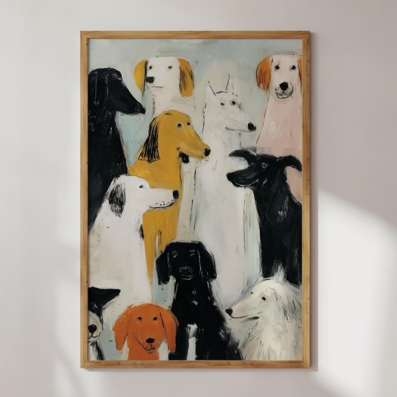 Whimsical Dog Art Print Wall C - Home Decor Vietnam recension och pris